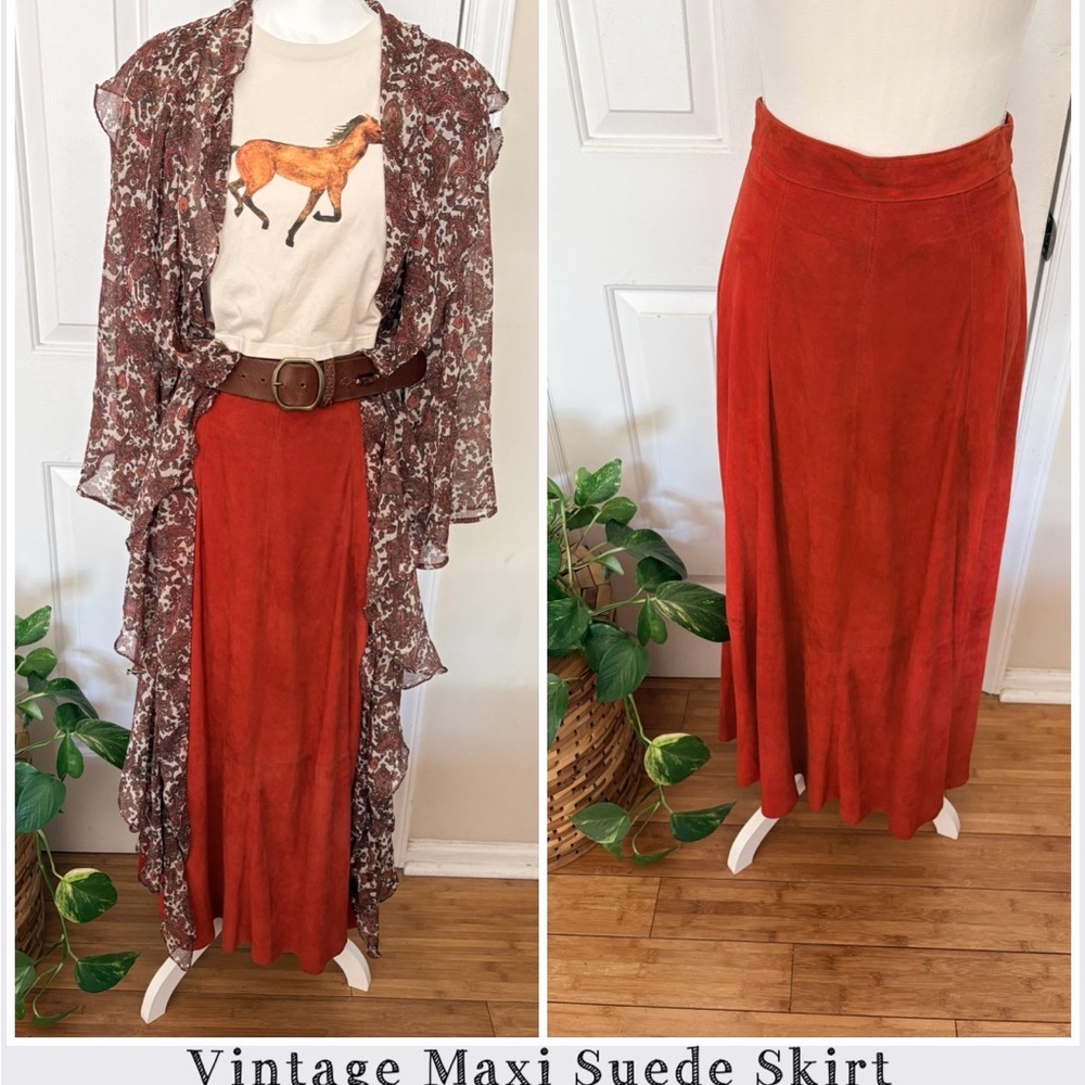 Vintage Maxi Suede Skirt